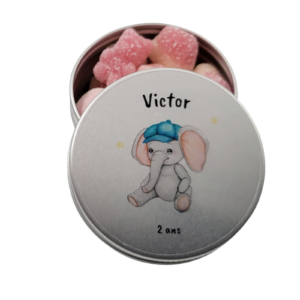 Contenant Dragées Personnalisé Petit Éléphanteau Coquin